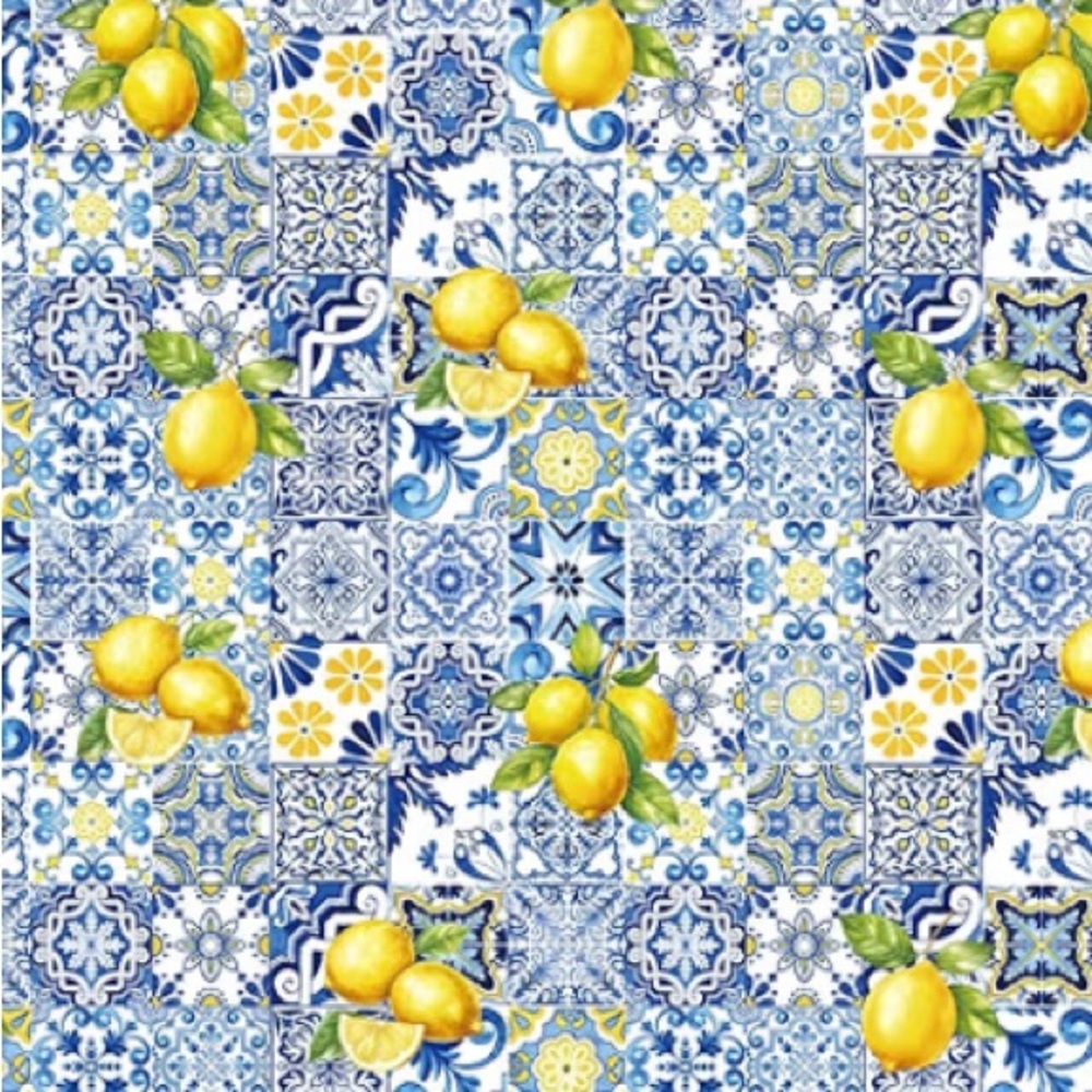 10 Pack 14x20 Tissue Paper Summer Lemons Yellow & Navy Blue - Picture 2 of 2